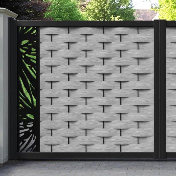 Ripple Poppy Straight Top Driveway Gate - Light Grey - End Screen