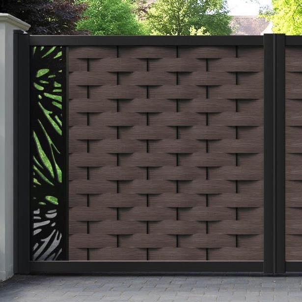 Ripple Poppy Straight Top Driveway Gate - Mid Brown - End Screen