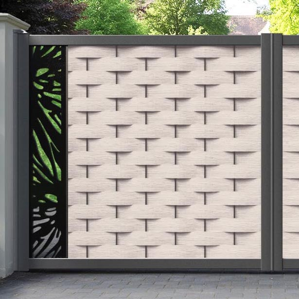 Ripple Poppy Straight Top Driveway Gate - Mid Stone - End Screen