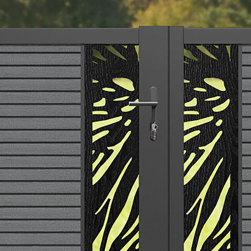 Hudson Poppy Straight Top Driveway Gate - Mid Grey - Middle Screen