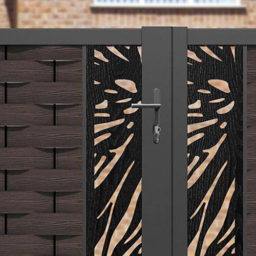 Ripple Poppy Straight Top Driveway Gate - Mid Brown - Middle Screen