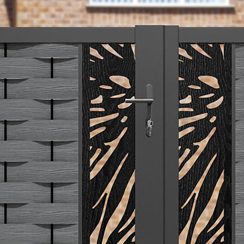 Ripple Poppy Straight Top Driveway Gate - Mid Grey - Middle Screen