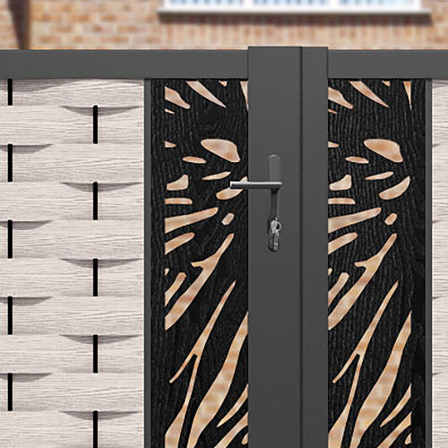 Ripple Poppy Straight Top Driveway Gate - Mid Stone - Middle Screen