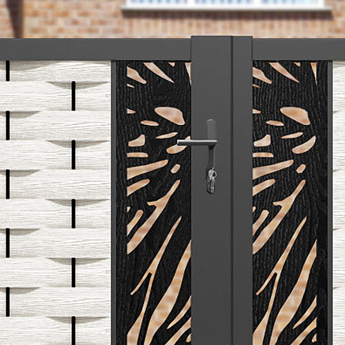 Ripple Poppy Straight Top Driveway Gate - Light Stone - Middle Screen