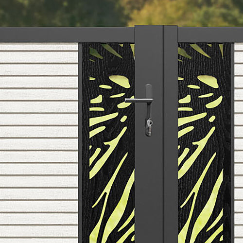 Hudson Poppy Straight Top Driveway Gate - Light Stone - Middle Screen