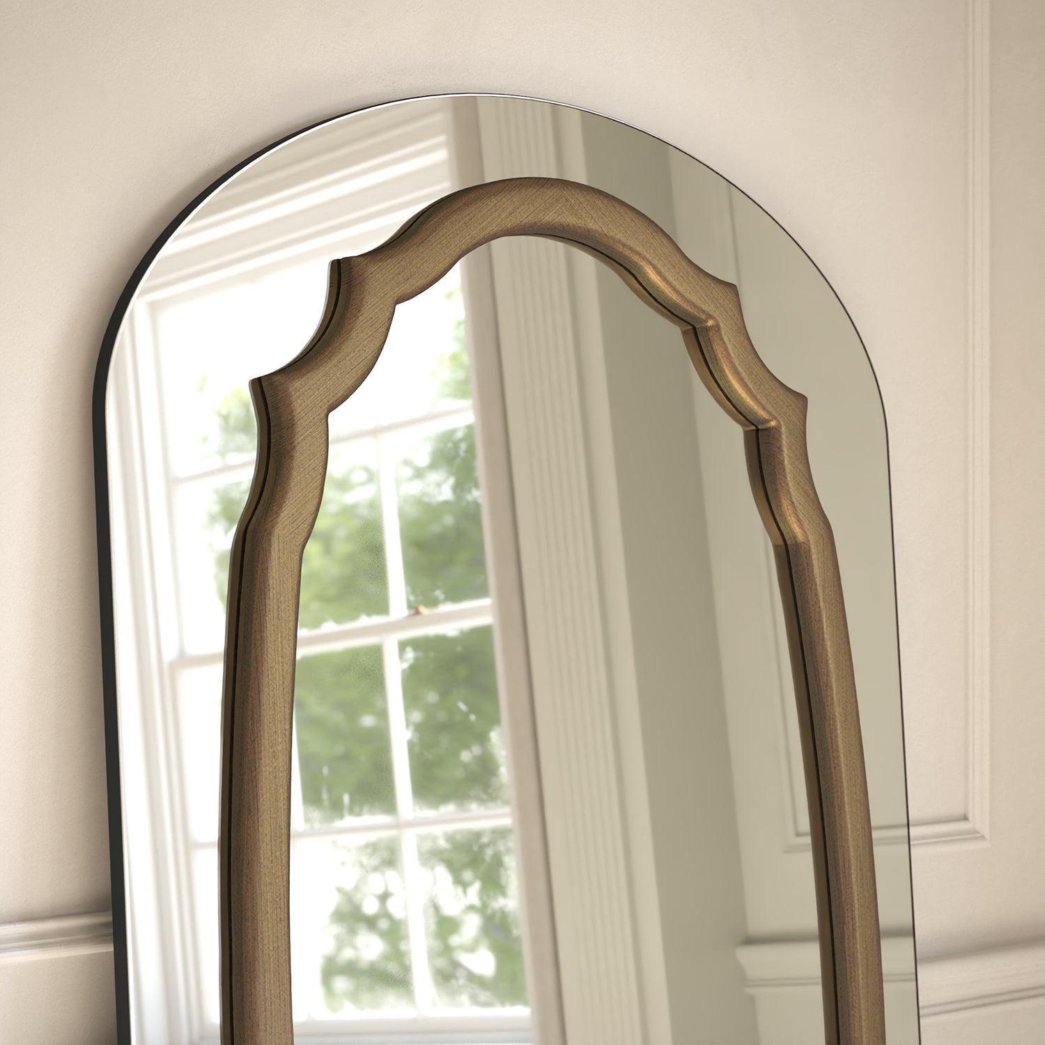 Porto Frame Within Arched Full-Length Leaner Mirror