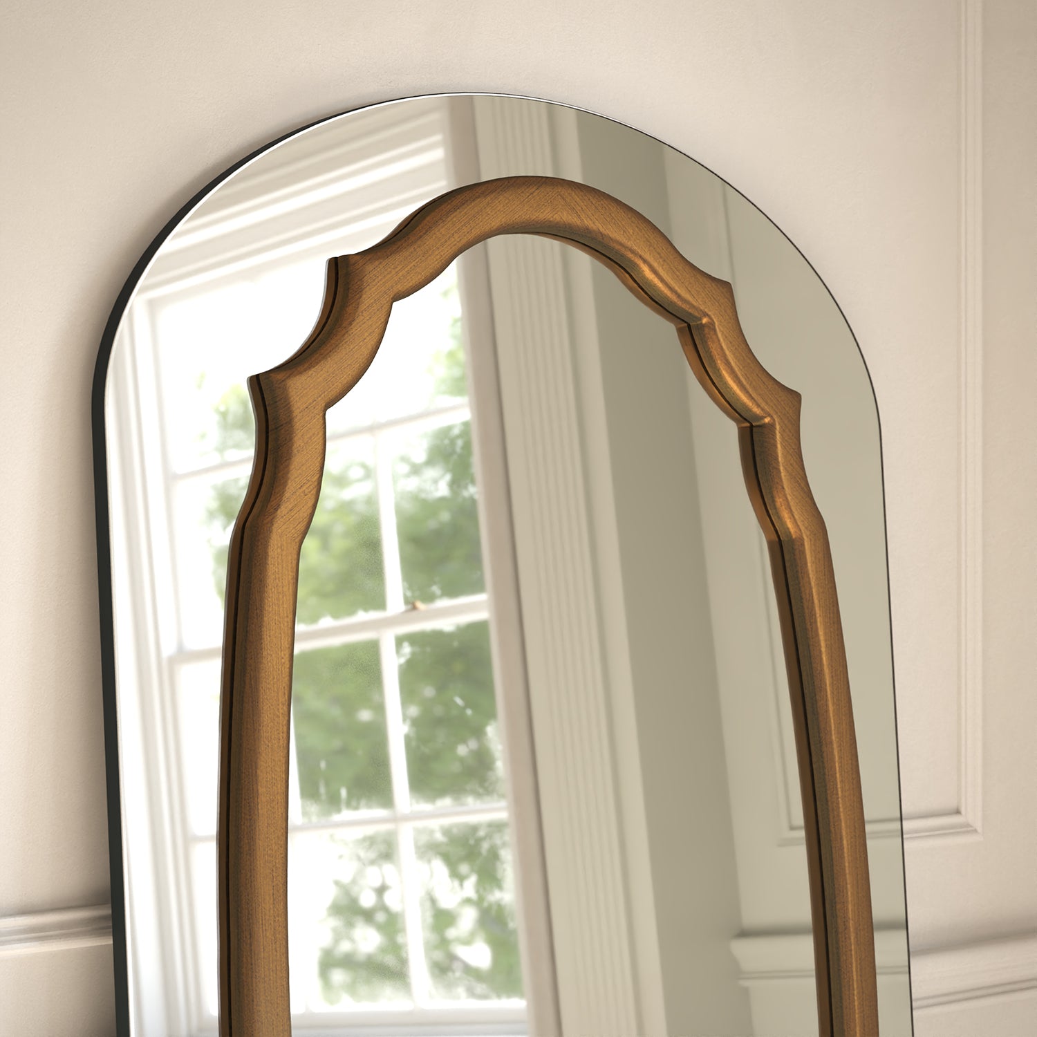 Porto Frame Within Arched Full-Length Leaner Mirror