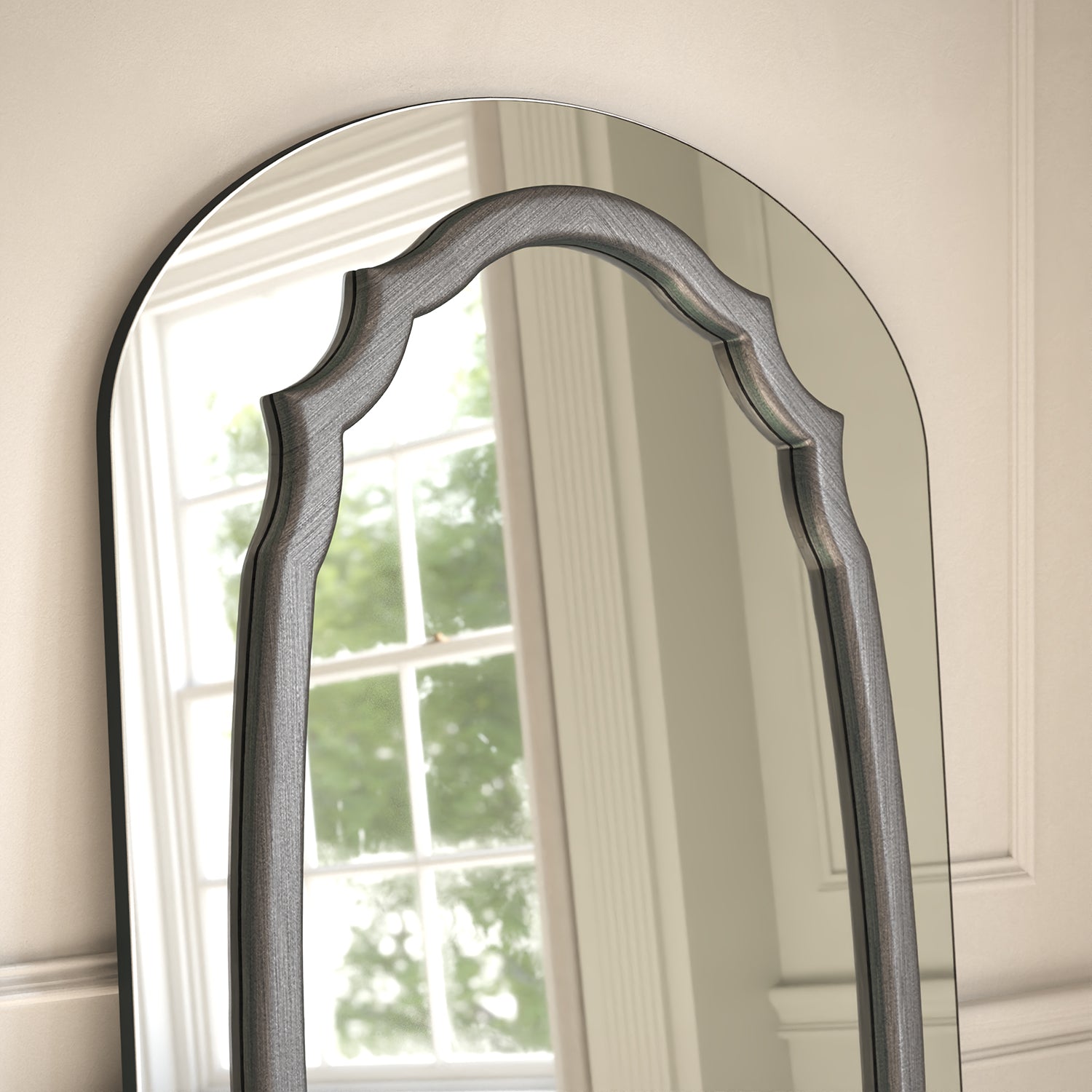 Porto Frame Within Arched Full-Length Leaner Mirror