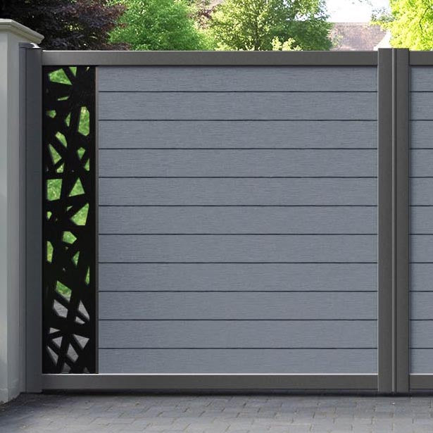 Fusion Prism Straight Top Driveway Gate - Anthracite - End Screen