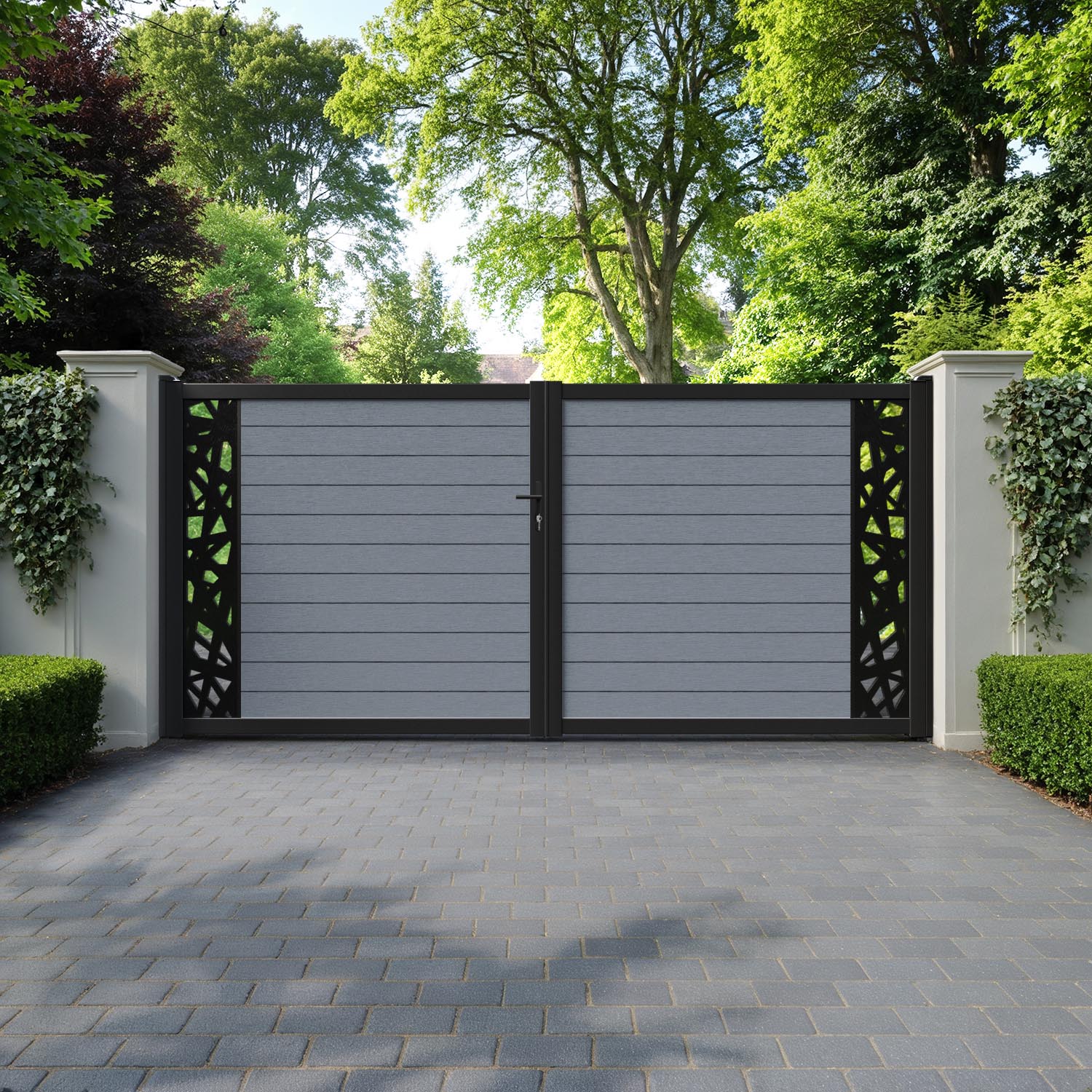 Fusion Prism Straight Top Driveway Gate - Anthracite - End Screen