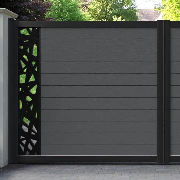 Fusion Prism Straight Top Driveway Gate - Dark Grey - End Screen