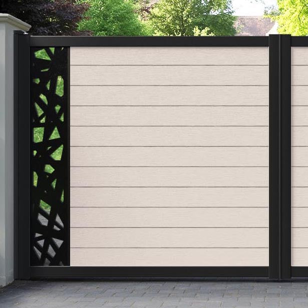 Fusion Prism Straight Top Driveway Gate - Mid Stone - End Screen