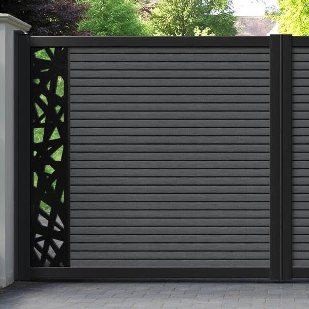 Hudson Prism Straight Top Driveway Gate - Dark Grey - End Screen