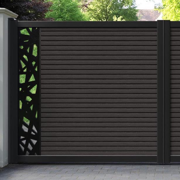 Hudson Prism Straight Top Driveway Gate - Dark Oak - End Screen