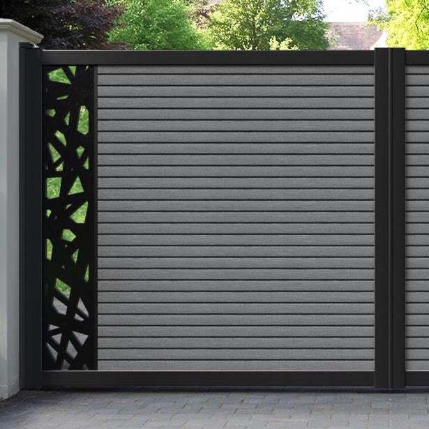Hudson Prism Straight Top Driveway Gate - Mid Grey - End Screen