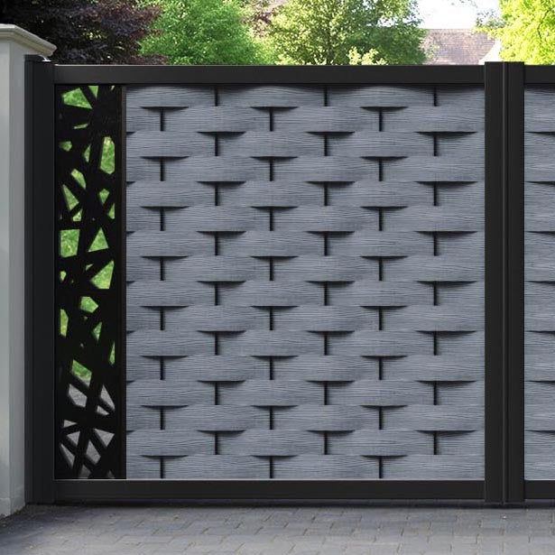 Ripple Prism Straight Top Driveway Gate - Anthracite - End Screen