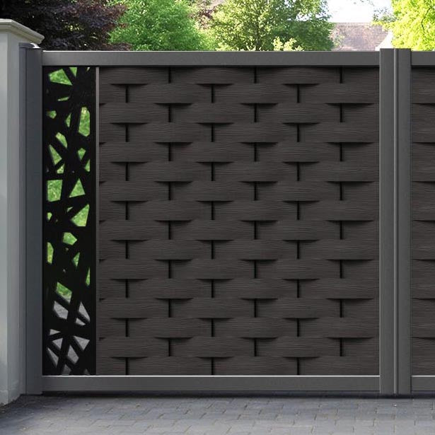 Ripple Prism Straight Top Driveway Gate - Dark Oak - End Screen