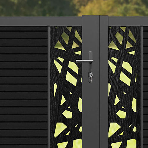 Hudson Prism Straight Top Driveway Gate - Black - Middle & End Screen