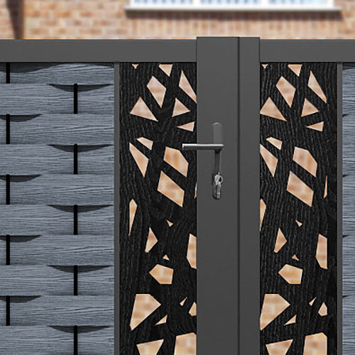Ripple Prism Straight Top Driveway Gate - Anthracite - Middle Screen