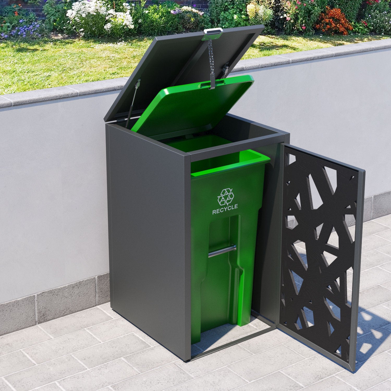 Grey 3 Bin Store with Prism Door Screen