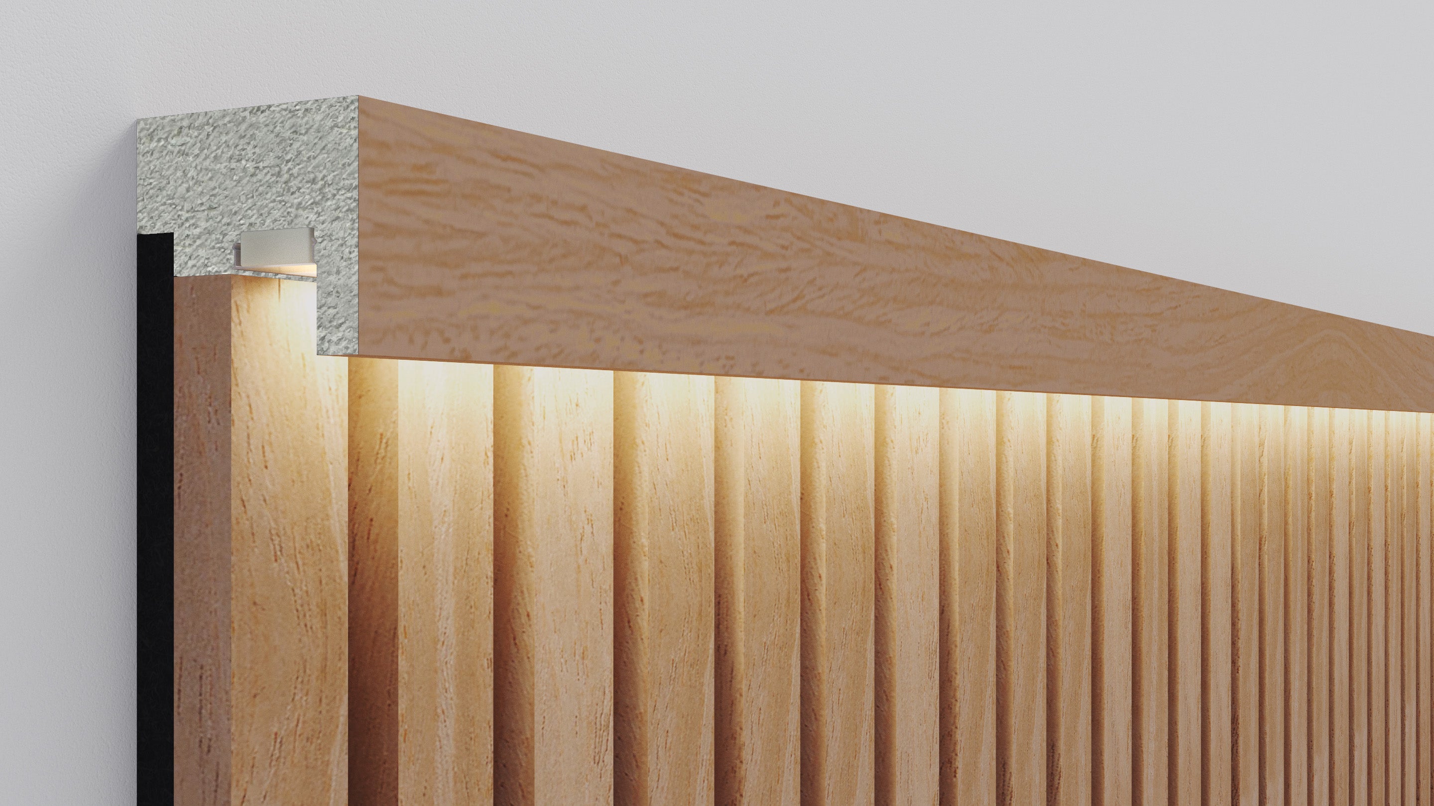 InsuSlat™ - Top Trim Batten - Raw Walnut