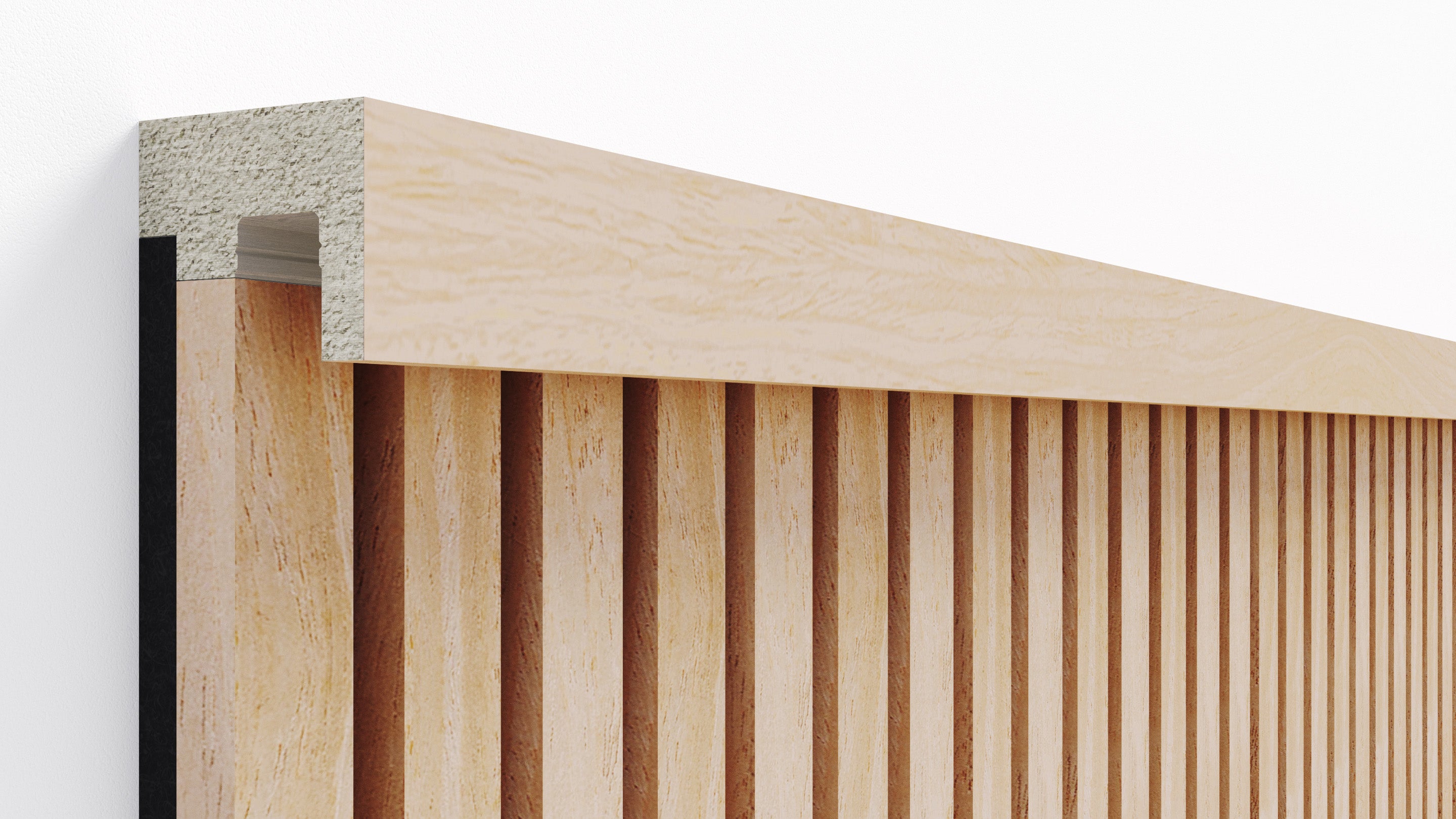 InsuSlat™ - Top Trim Batten - Raw Walnut