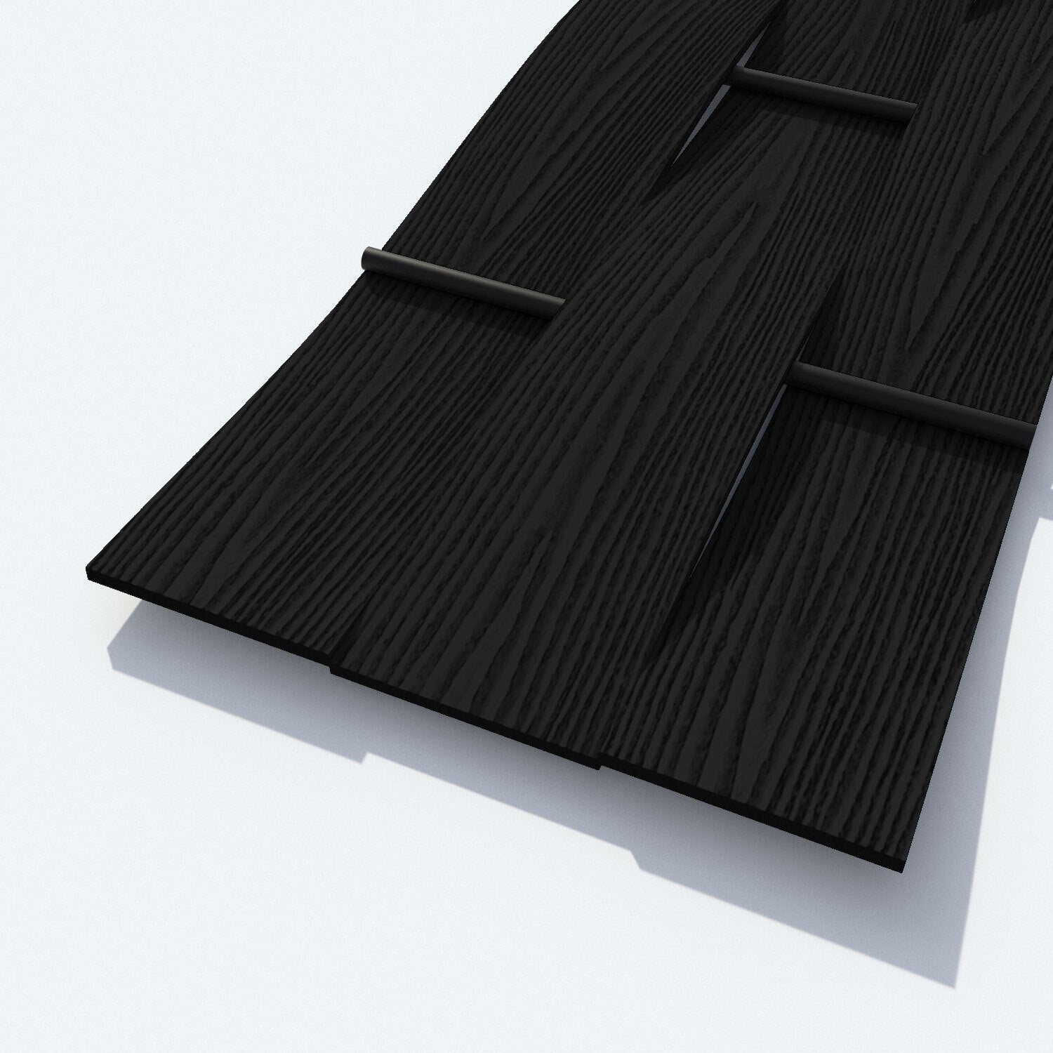 Ripple High Wave Curved Top Fence Panel - Black - with our aluminium posts