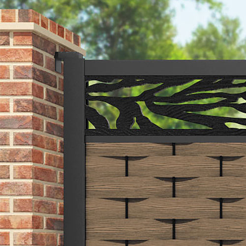 Ripple Malawi Straight Top Driveway Gate - Teak - Top Screen