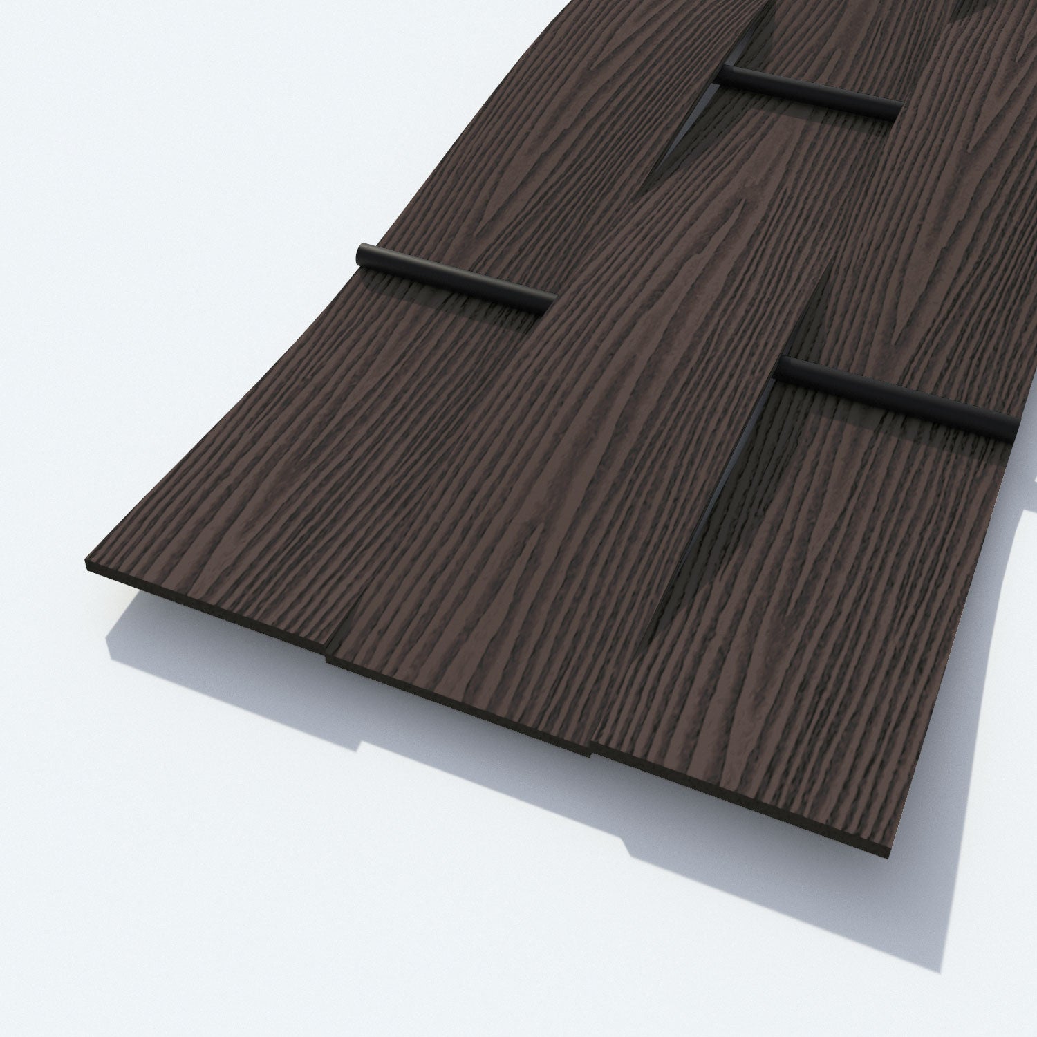 Ripple Heritage Curved Top Fence Panel - Mid Brown - with our composite posts