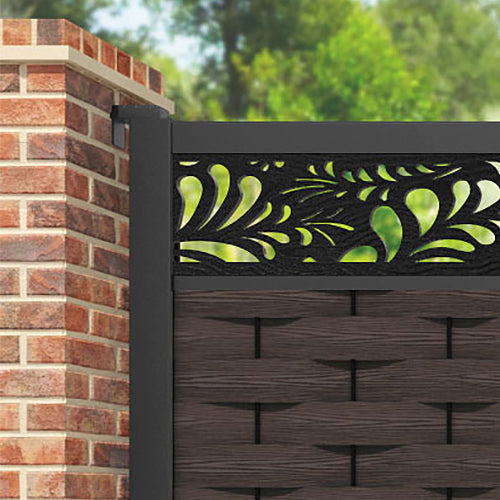 Ripple Petal Straight Top Driveway Gate - Mid Brown - Top Screen