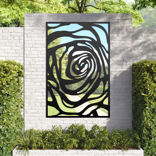 Roses outdoor decorative mirrored panel