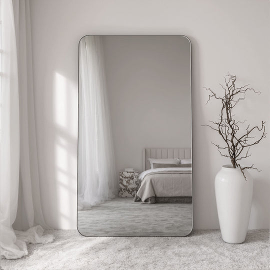 Frameless Rounded Rectangle Full-Length Leaner Mirror