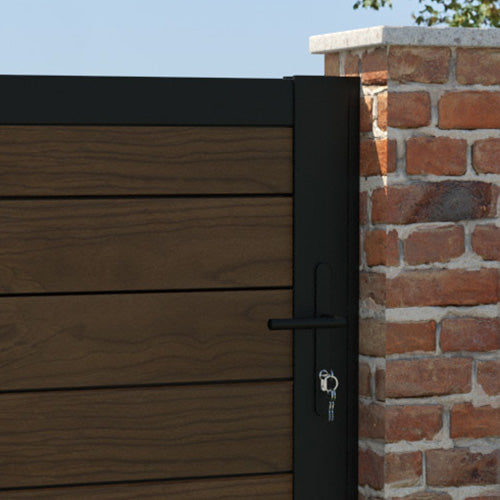 Salone Aluminium Pedestrian Gate - Brown