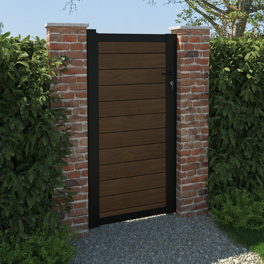 Salone Aluminium Pedestrian Gate - Brown