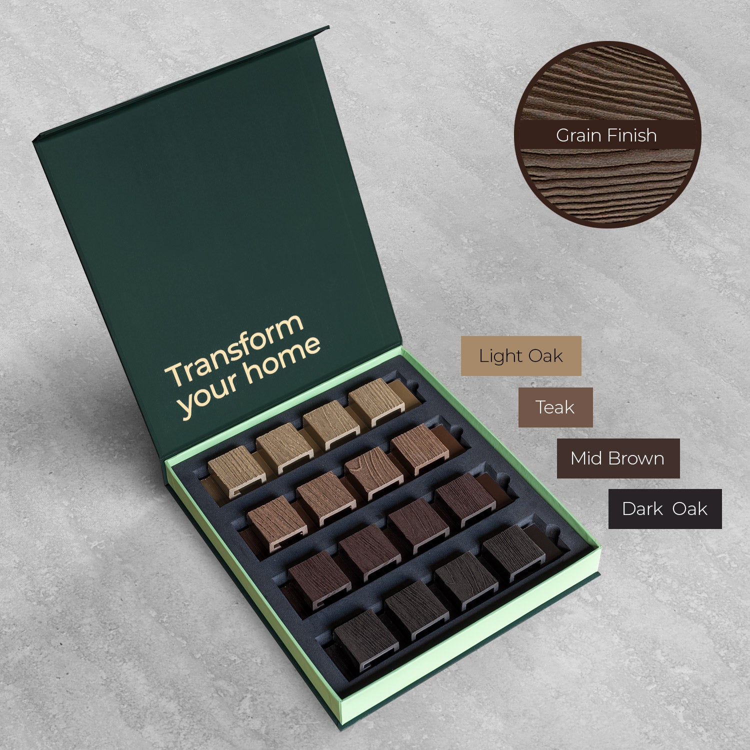 Slat Wall - Composite - Grained Finish - Shades of Brown Sample Pack