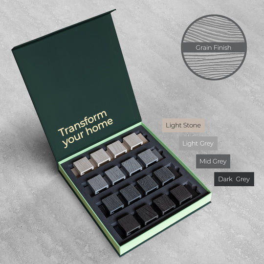 Slat Wall - Composite - Grained Finish - Shades of Grey Sample Pack