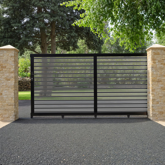Albany Aluminium Sliding Driveway Gate - Grey