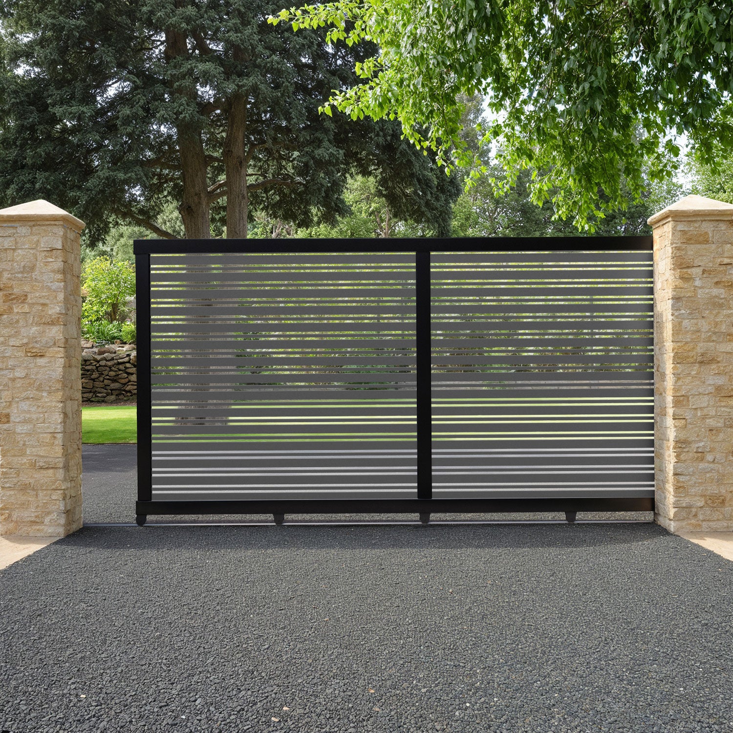 Albany Aluminium Sliding Driveway Gate - Grey