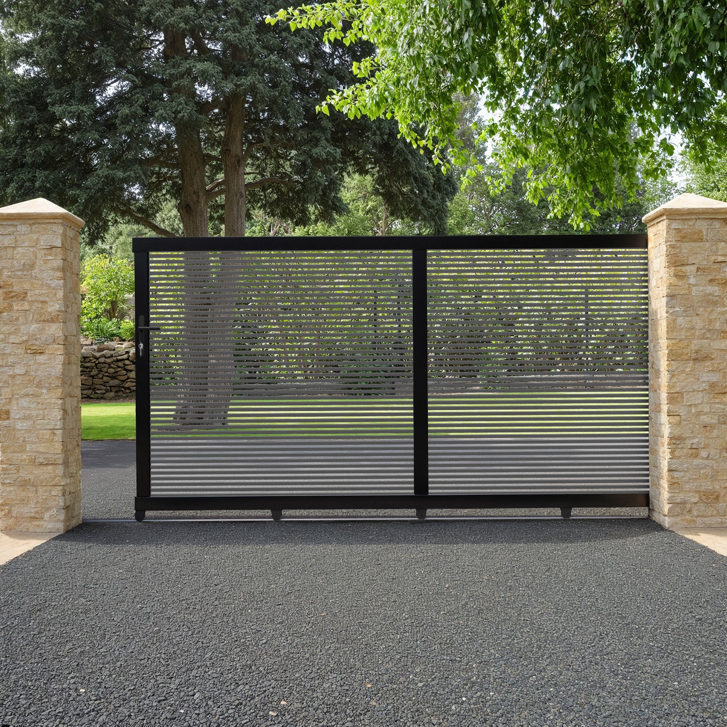 Toledo Aluminium Sliding Driveway Gate - Grey