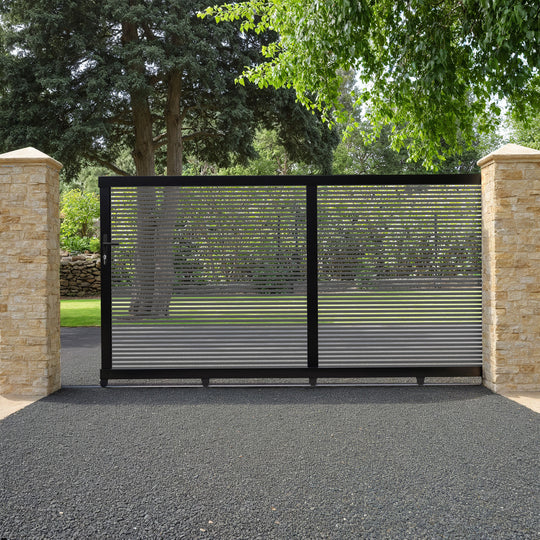Toledo Aluminium Sliding Driveway Gate - Grey