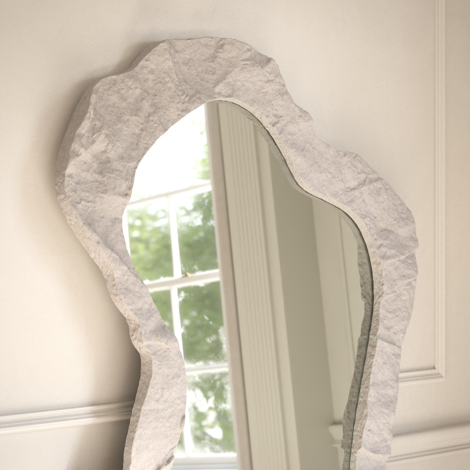Tessaro Framed Misshaped Full-Length Leaner Mirror - with LED