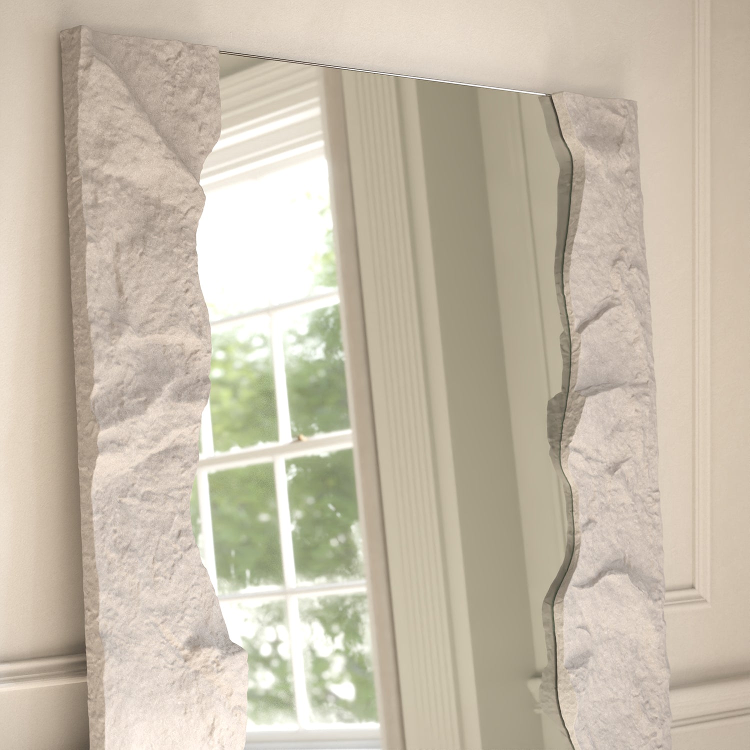 Tessaro Partial Frame Rectangular Full-Length Leaner Mirror - with LED