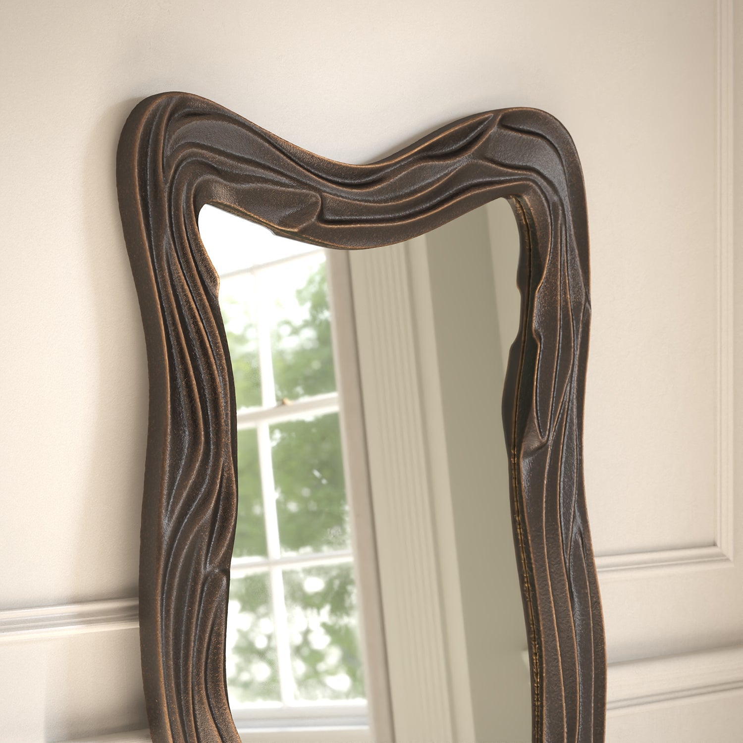Tramonto Framed Rectangular Full-Length Leaner Mirror - with LED
