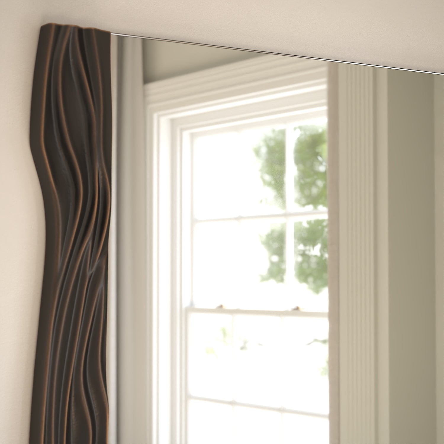 Tramonto Partial Frame Rectangular Wall Mirror - with LED