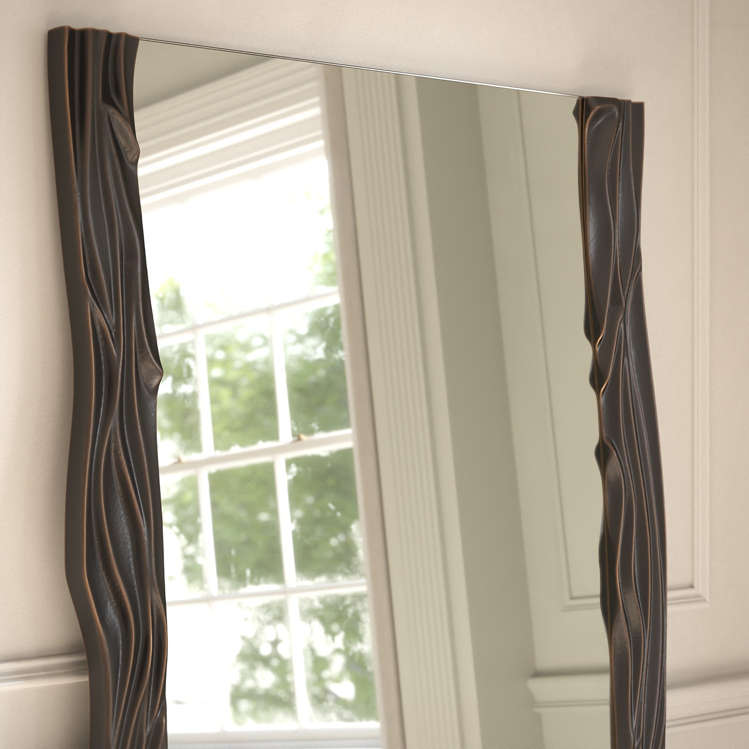 Tramonto Partial Frame Rectangular Full-Length Leaner Mirror
