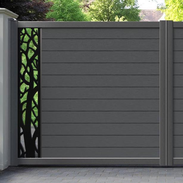 Fusion Twilight Straight Top Driveway Gate - Dark Grey - End Screen
