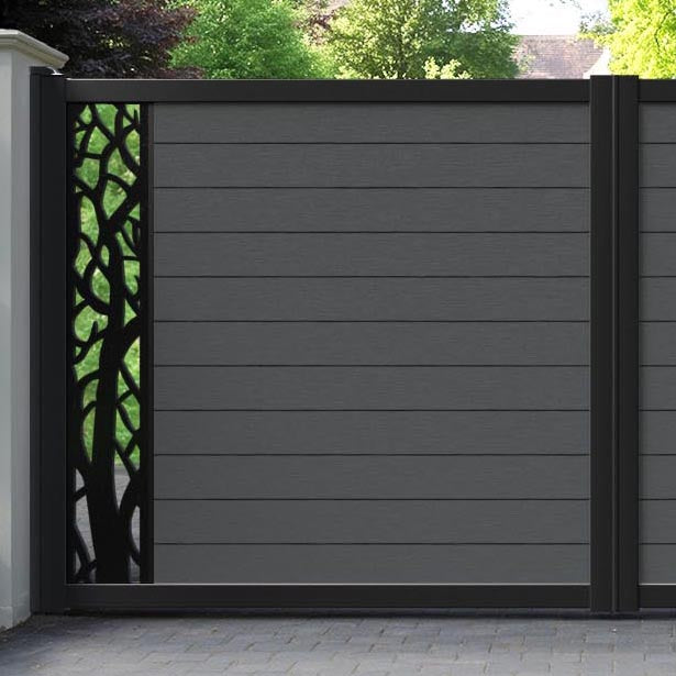 Fusion Twilight Straight Top Driveway Gate - Dark Grey - End Screen