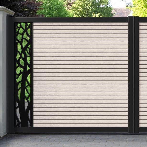 Hudson Twilight Straight Top Driveway Gate - Mid Stone - End Screen