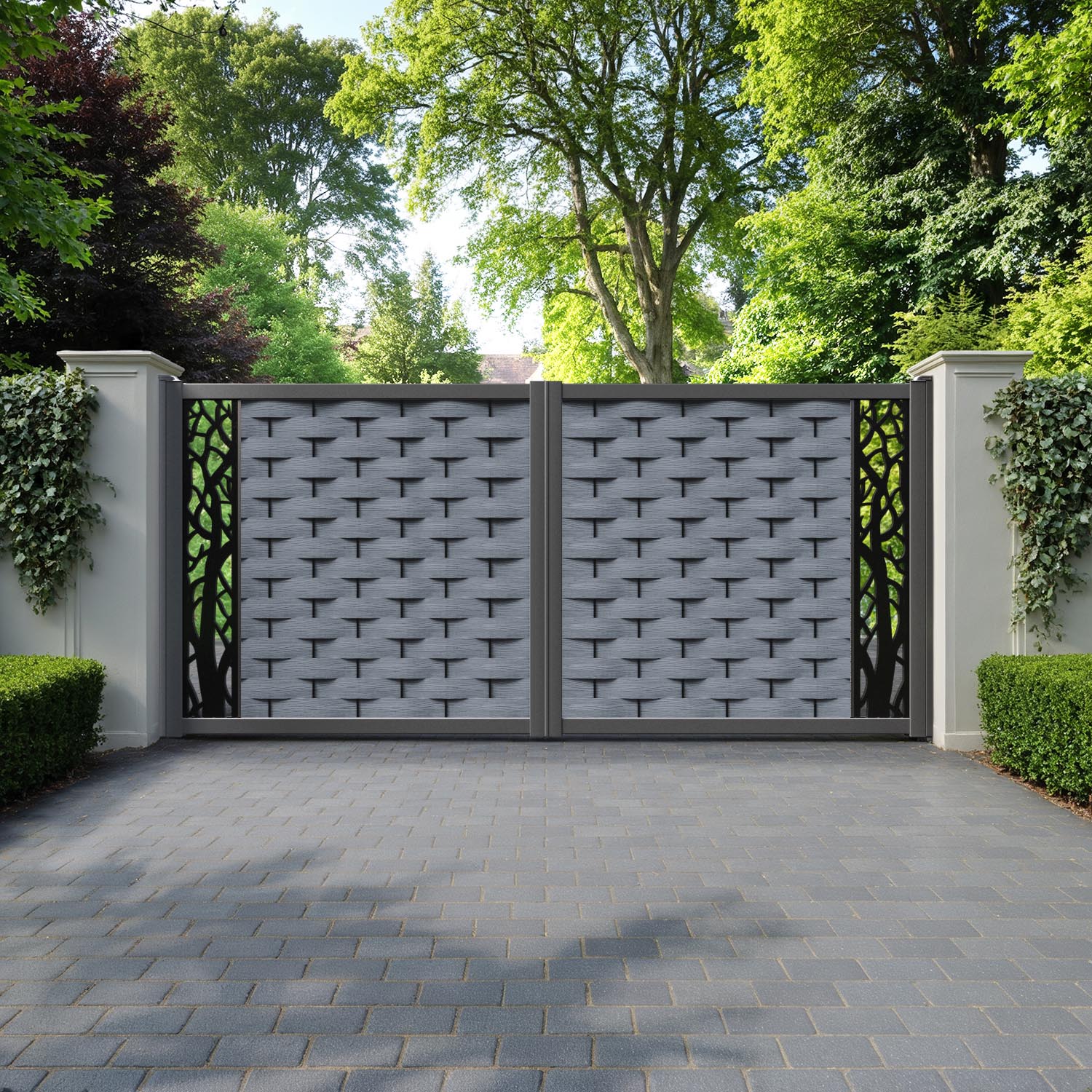 Ripple Twilight Straight Top Driveway Gate - Anthracite - End Screen