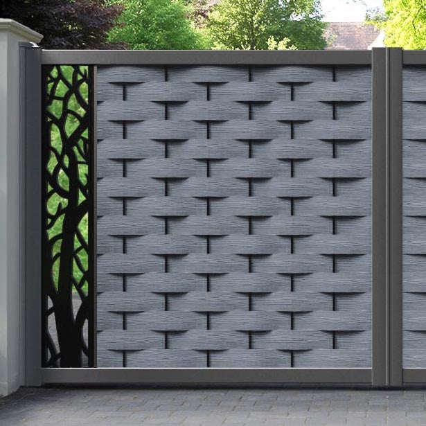 Ripple Twilight Straight Top Driveway Gate - Anthracite - End Screen